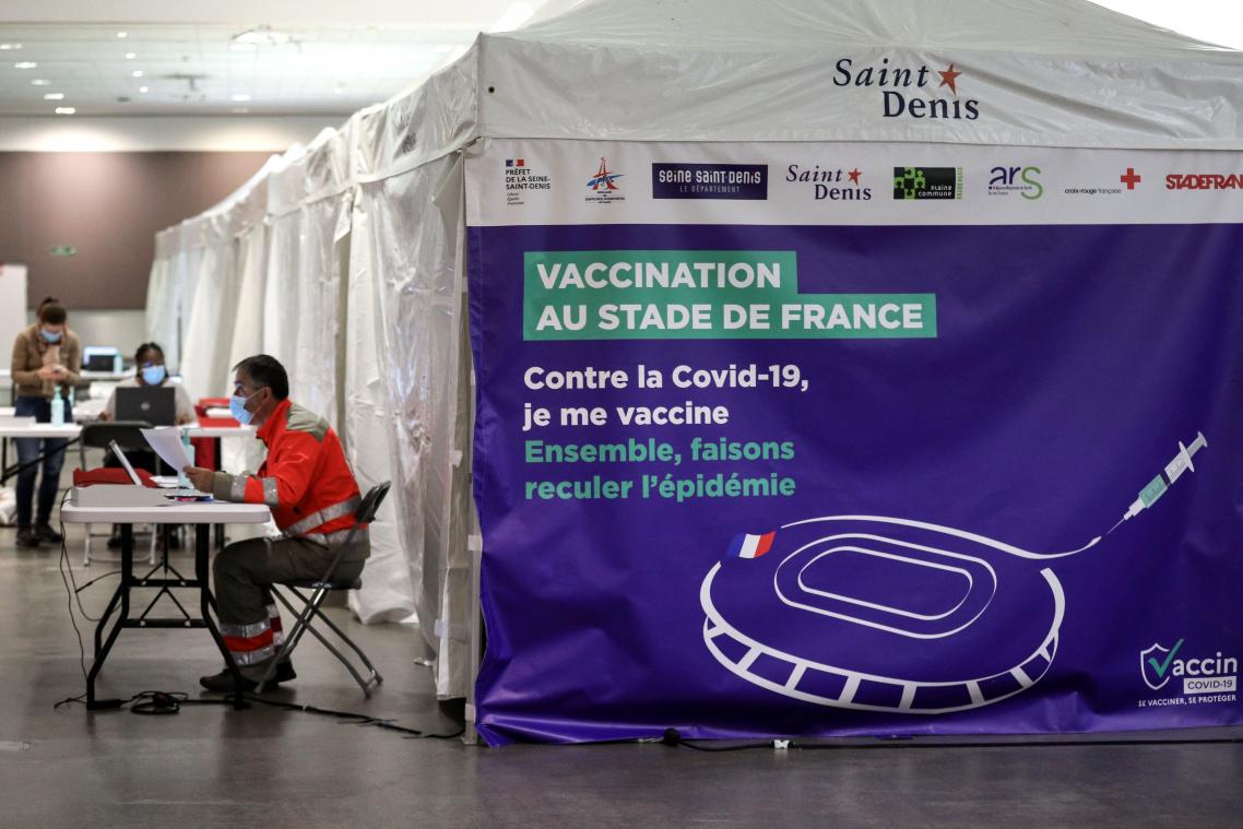 <p>Das Stade de France wird zum Impfzentrum umfunktioniert.</p>