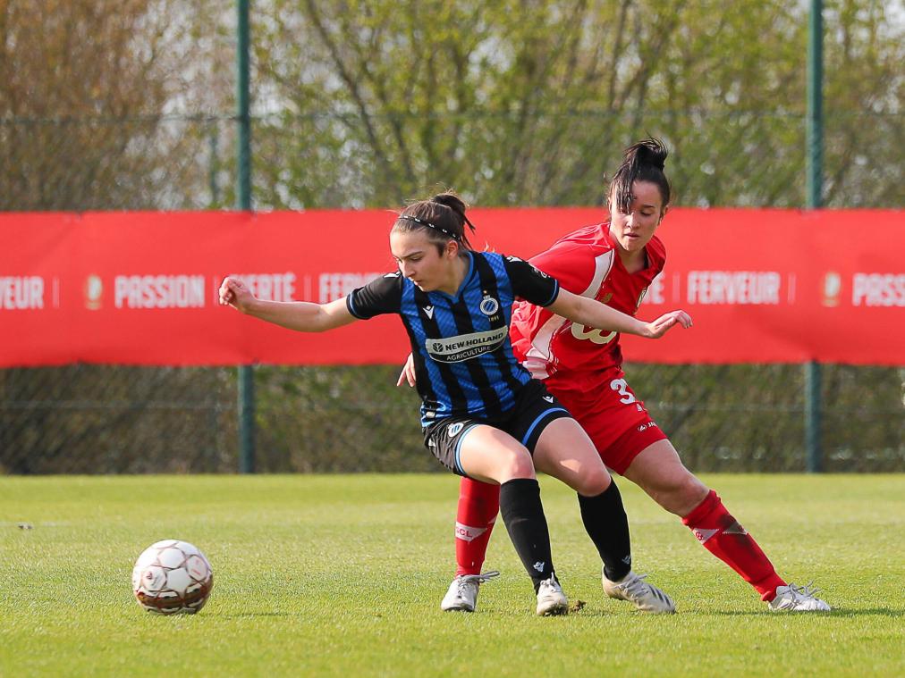 <p>Gegen Club Brügge feierte Loredana Humartus (rechts) ihr Debüt in der Frauenfußball-Elite. Eine Woche später spielte sie gegen Anderlecht.</p>