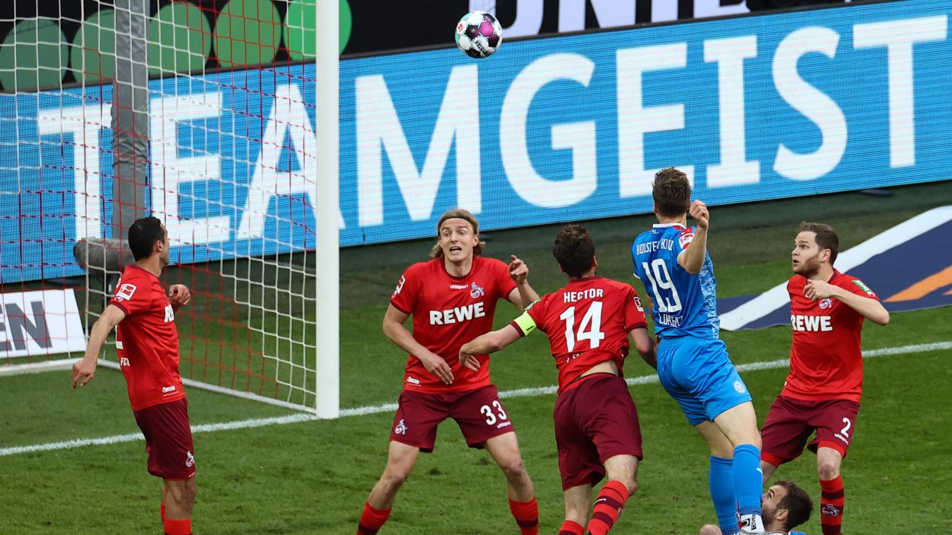 <p>Köln (in der Mitte Nationalspieler Sebastiaan Bornauw) droht der Abstieg.</p>