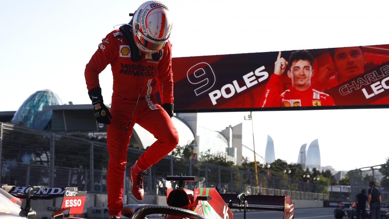 <p>Charles Leclerc aus Monaco von Team Scuderia Ferrari steigt aus seinem Wagen.</p>