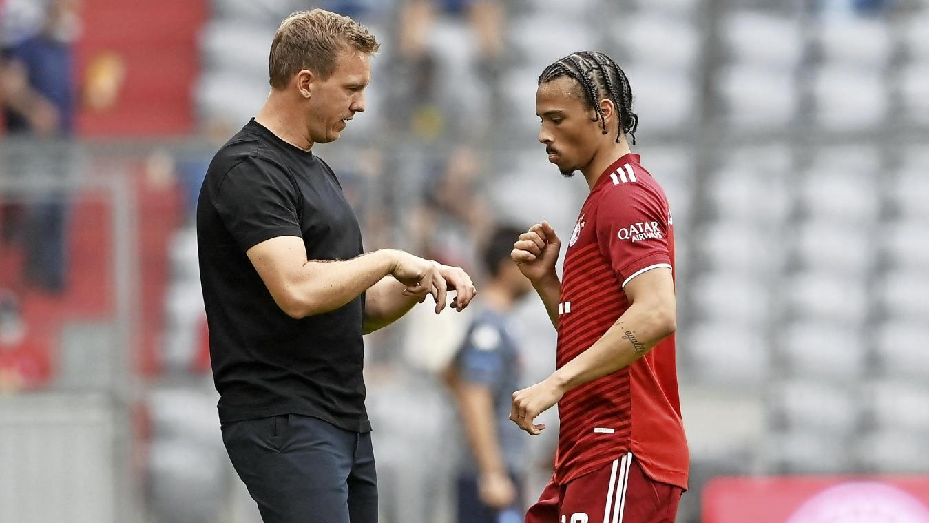 <p>Julian Nagelsmann (links, mit Leroy Sané) steht vor seinem Bundesligadebüt bei den Bayern.</p>