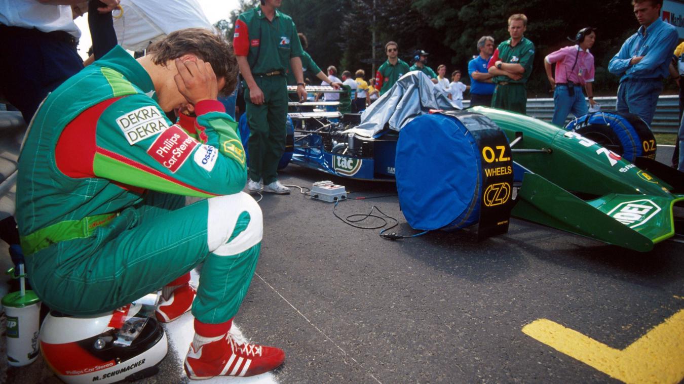 <p>Fokus vor den Rennen: Michael Schumacher im August 1991 in Spa-Francorchamps.</p>
