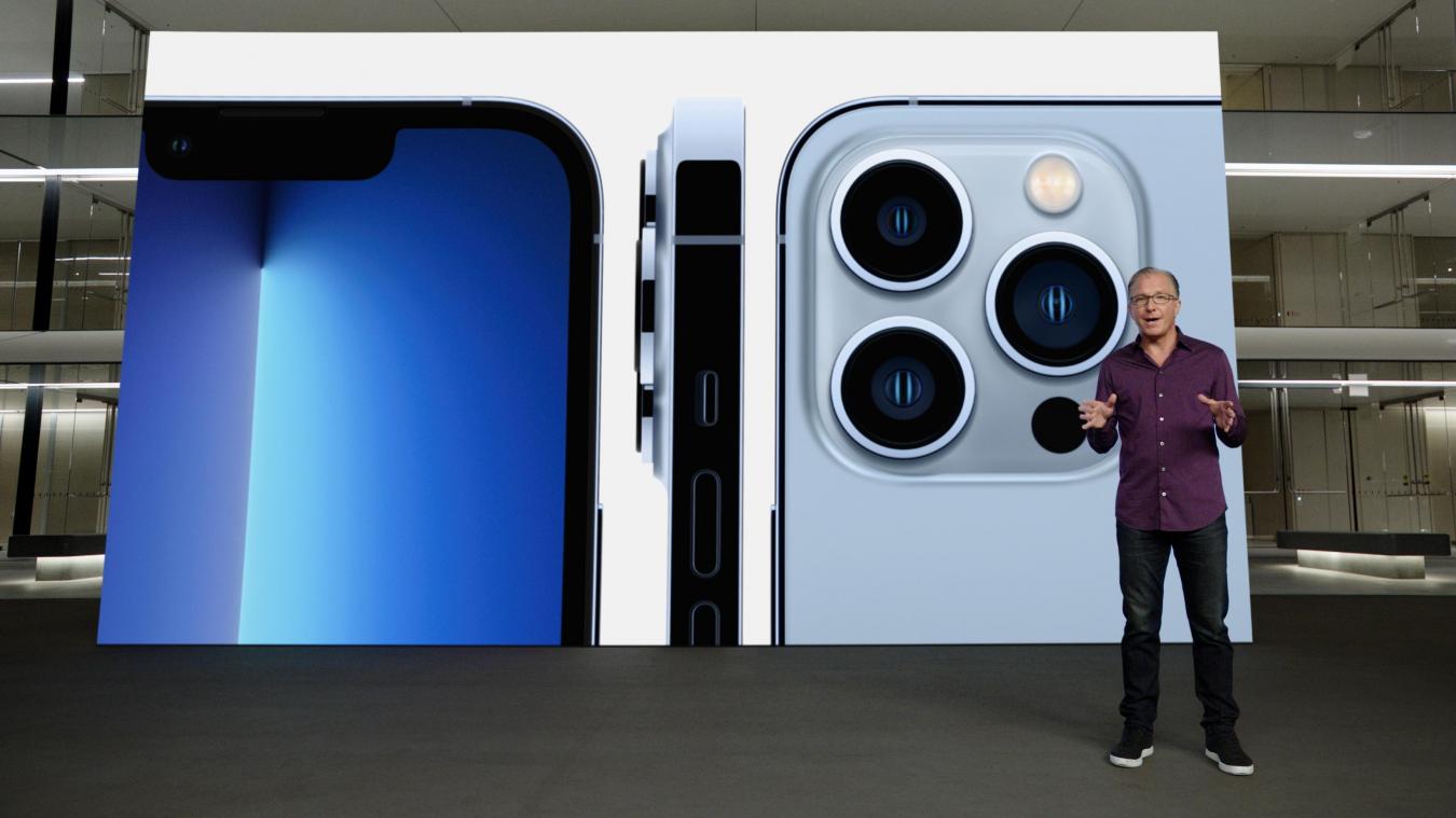 <p>Apple-Marketingchef Greg Joswiak präsentierte am Dienstag in einer aufgezeichneten Online-Übertragung das neue iPhone 13 Pro.</p>