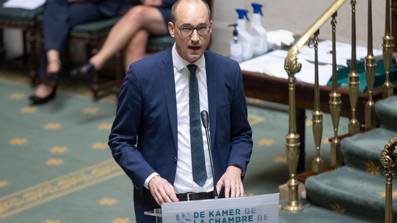 <p>Finanzminister Vincent Van Peteghem in der Kammer</p>