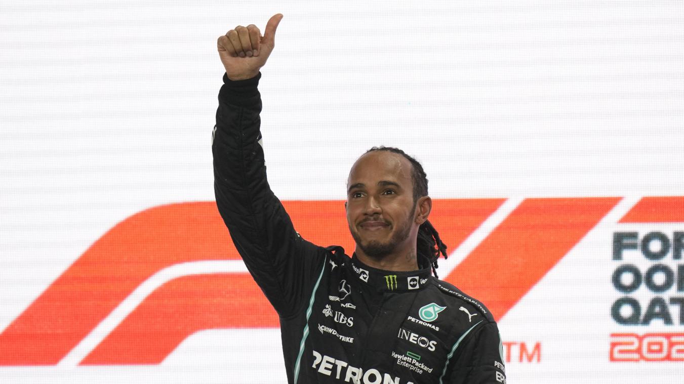 <p>Der britische Mercedes-Pilot Lewis Hamilton nach seinem Sieg.</p>