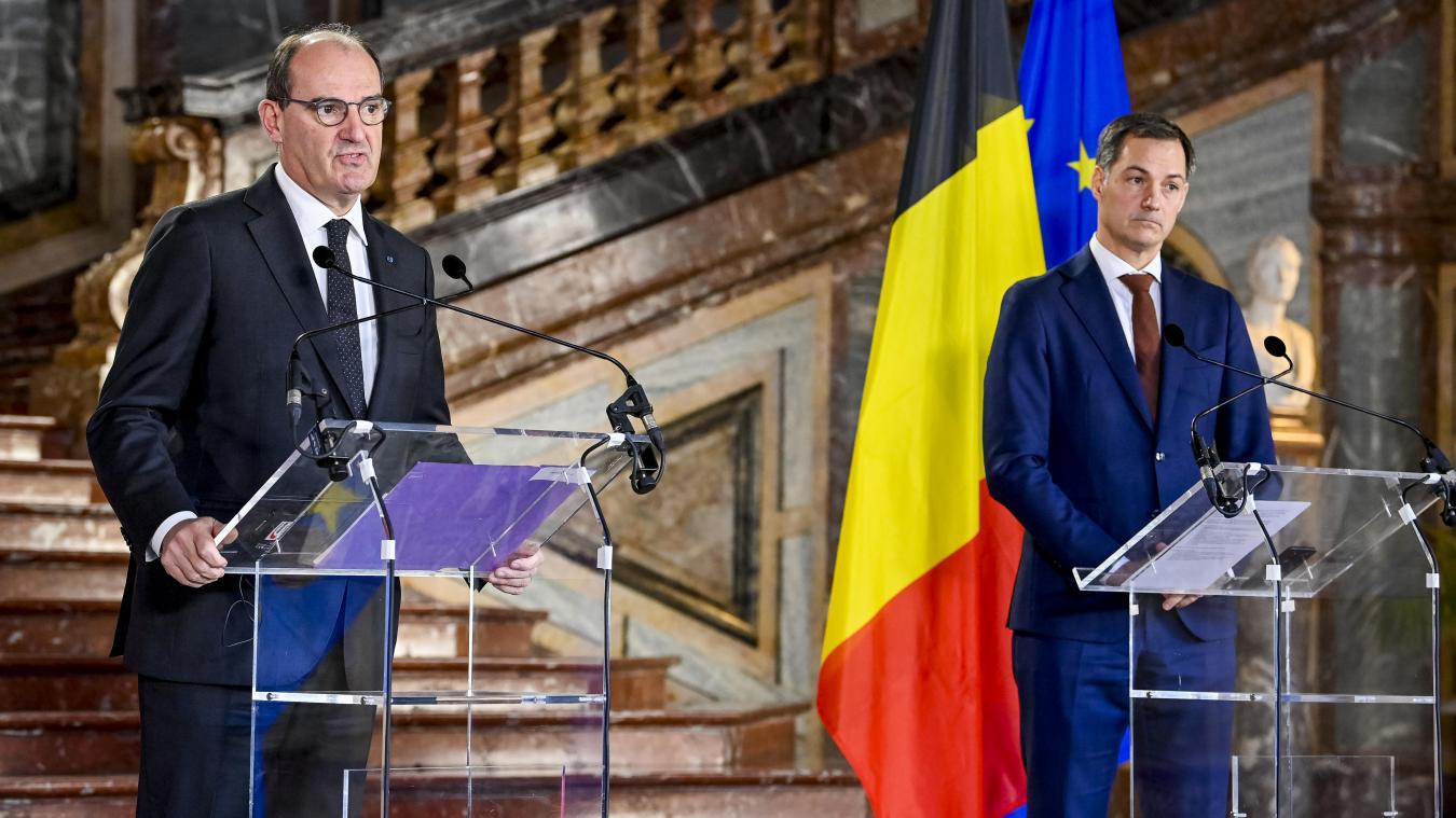 <p>Frankreichs Premier Jean Castex (links) hatte am Montag einen Abstecher nach Brüssel gemacht. Dort hat er unter anderem Belgiens Premierminister Alexander De Croo (rechts) getroffen.</p>