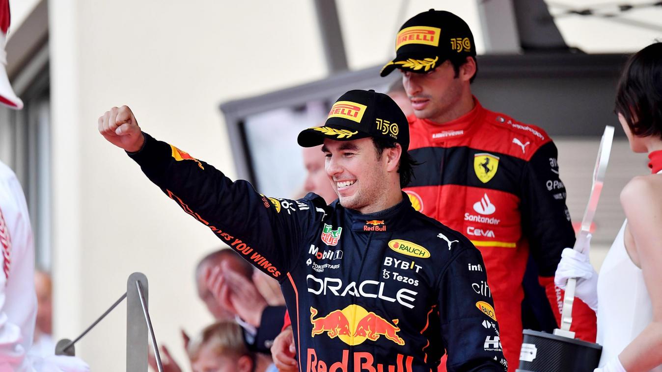 <p>Red-Bull-Pilot Sergio Perez darf sich weiter über seinen ersten Sieg in dieser Saison freuen: Der Protest von Ferrari wurde abgeschmettert.</p>
