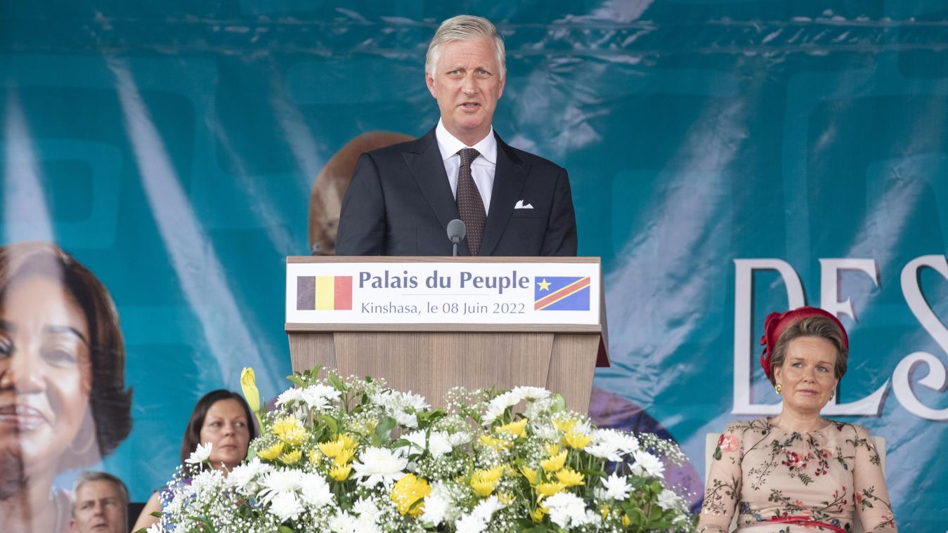 <p>König Philippe während seiner Ansprache in Kinshasa am Mittwoch.</p>