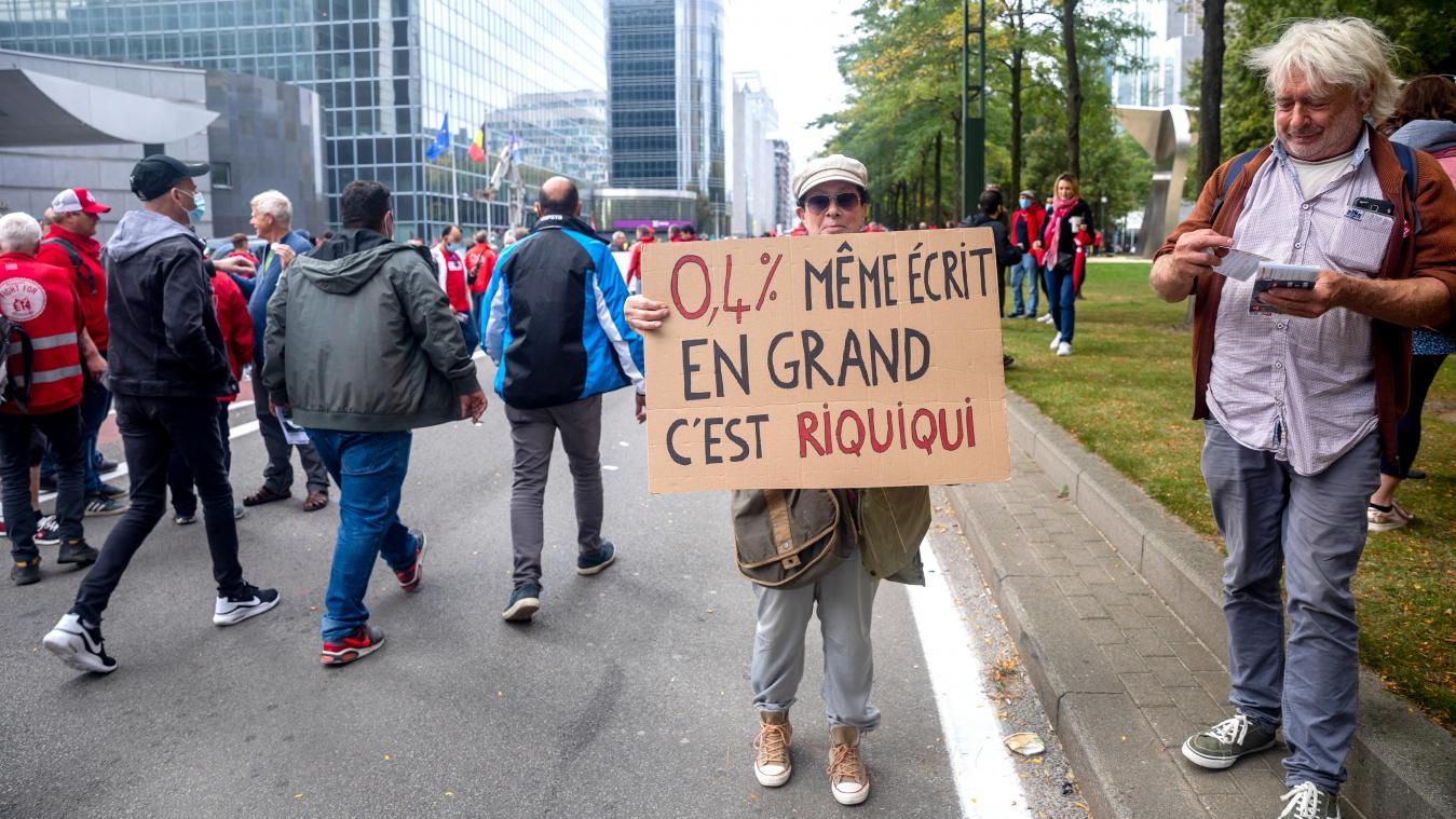 <p>Schon im September gab es in Brüssel eine Protestkundgebung gegen die „mickrige“ Lohnmarge von 0,4 %.</p>