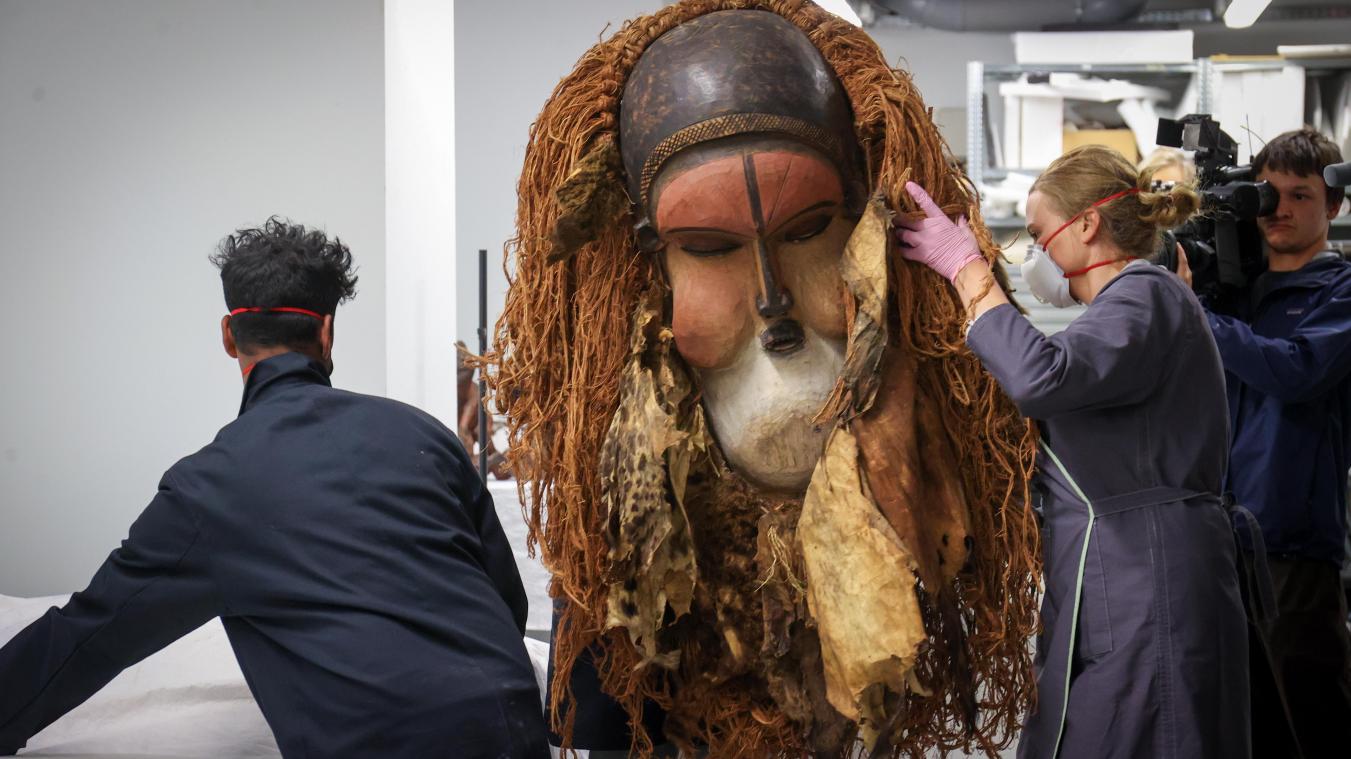<p>Bis zur Regelung der Rückgabe von Kulturgütern hatte Belgien diese Kakuungu-Maske jüngst dem Nationalmuseum Kongos als Leihgabe zur Verfügung gestellt.</p>