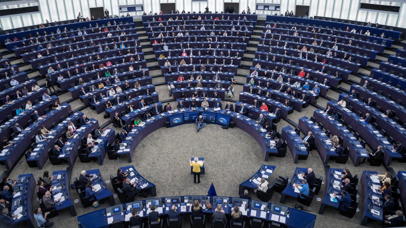 <p>EU-Kommissionspräsidentin Ursula von der Leyen bei ihrer Rede zur Lage der Union im EU-Parlament</p>