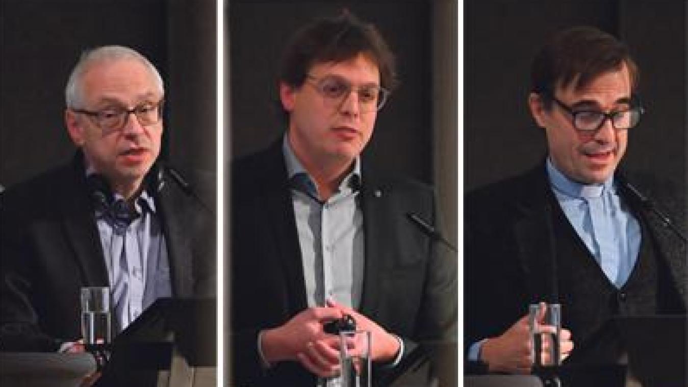 <p>Dank ihrer teils jahrelangen Erfahrungen vor Ort konnten die drei Referenten das sensible Thema konkret unterfüttern: Jean-François Husson, Jonas Danckers und Éric de Beukelaer (von links].</p>