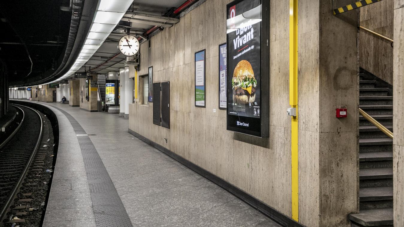 <p>Am Brüsseler Zentralbahnhof herrschte am Dienstag weniger Betrieb als üblich.</p>