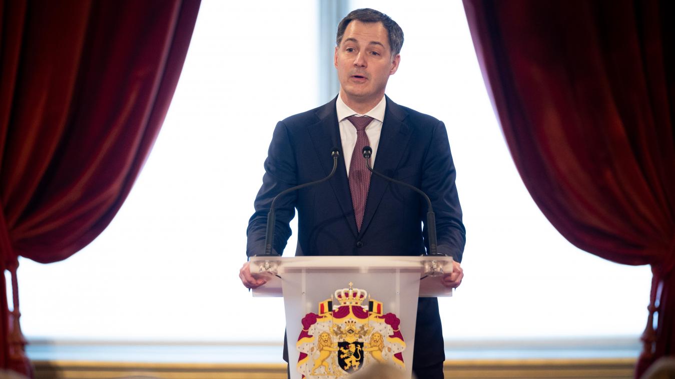 <p>Premierminister Alexander De Croo (OpenVLD) während des Neujahrsempfangs des Königs.</p>