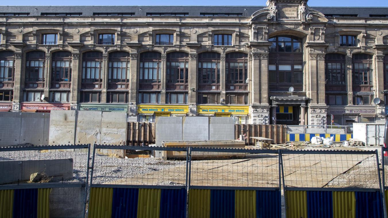 <p>Die Metro-Baustelle unter dem Palais du Midi (im Hintergrund) steht seit mehr als einem halben Jahr still.</p>