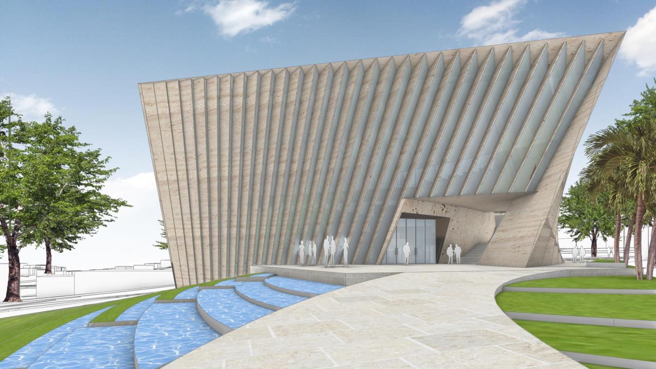 <p>Entwurf des Architekten Daniel Libeskind für das Einstein-Museum. Der Grundstein für das Millionen-Projekt ist am 13.06.2023 auf dem Gelände der Hebräischen Universität gelegt worden.</p>
