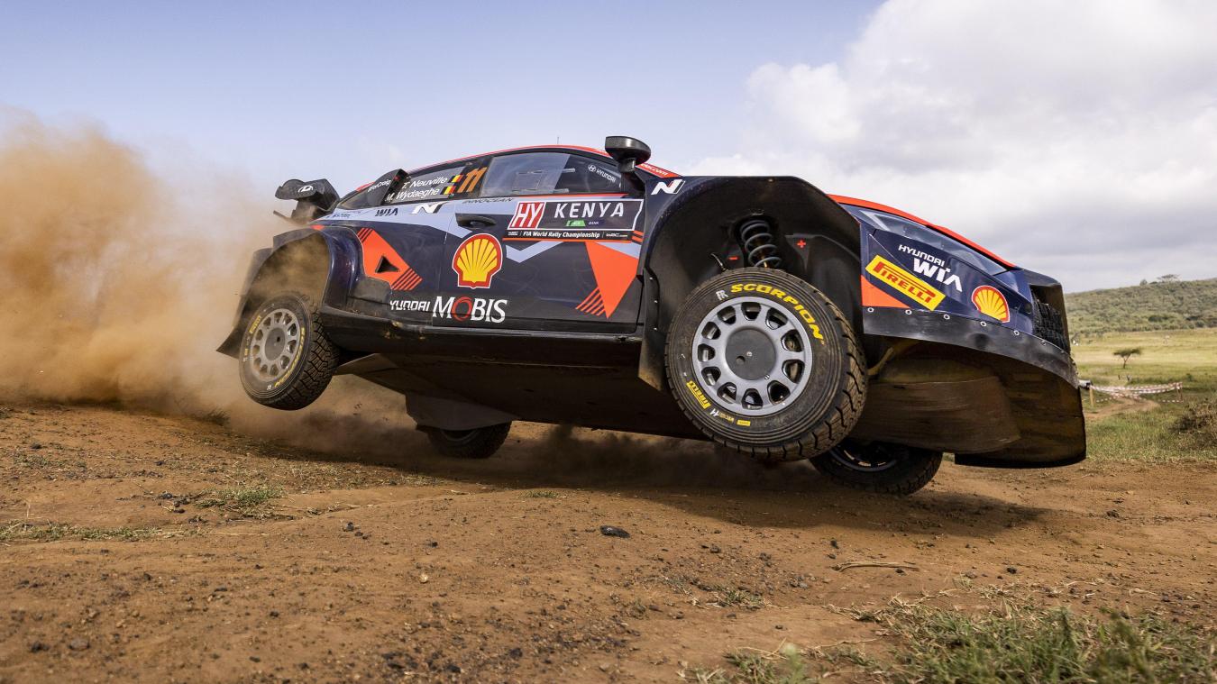 <p>Staubige Angelegenheit: Thierry Neuville (Hyundai) bei der Safari-Rallye.</p>