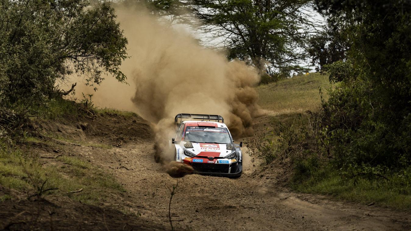 <p>Sébastien Ogier (Toyota) auf dem Weg zum Sieg in Kenia</p>