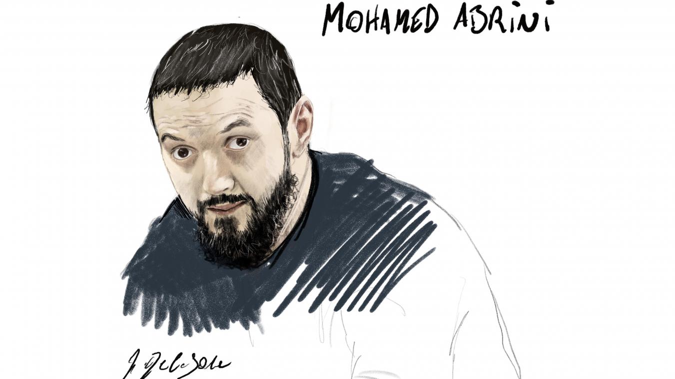 <p>Diese Gerichtszeichnung von Jonathan De Cesare zeigt Mohamed Abrini</p>