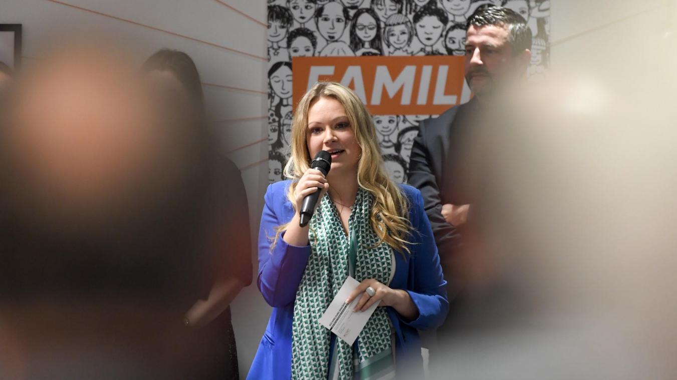 <p>Jolyn Huppertz bei einer Wahlkampfveranstaltung der CSP im Jahr 2019</p>