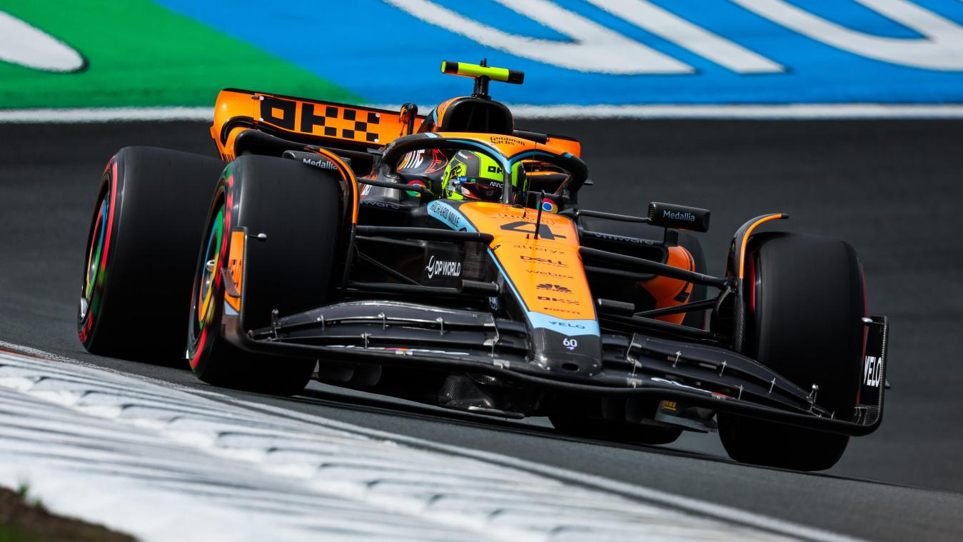<p>Lando Norris hat im Freien Training im McLaren knapp die Nase vorne.</p>