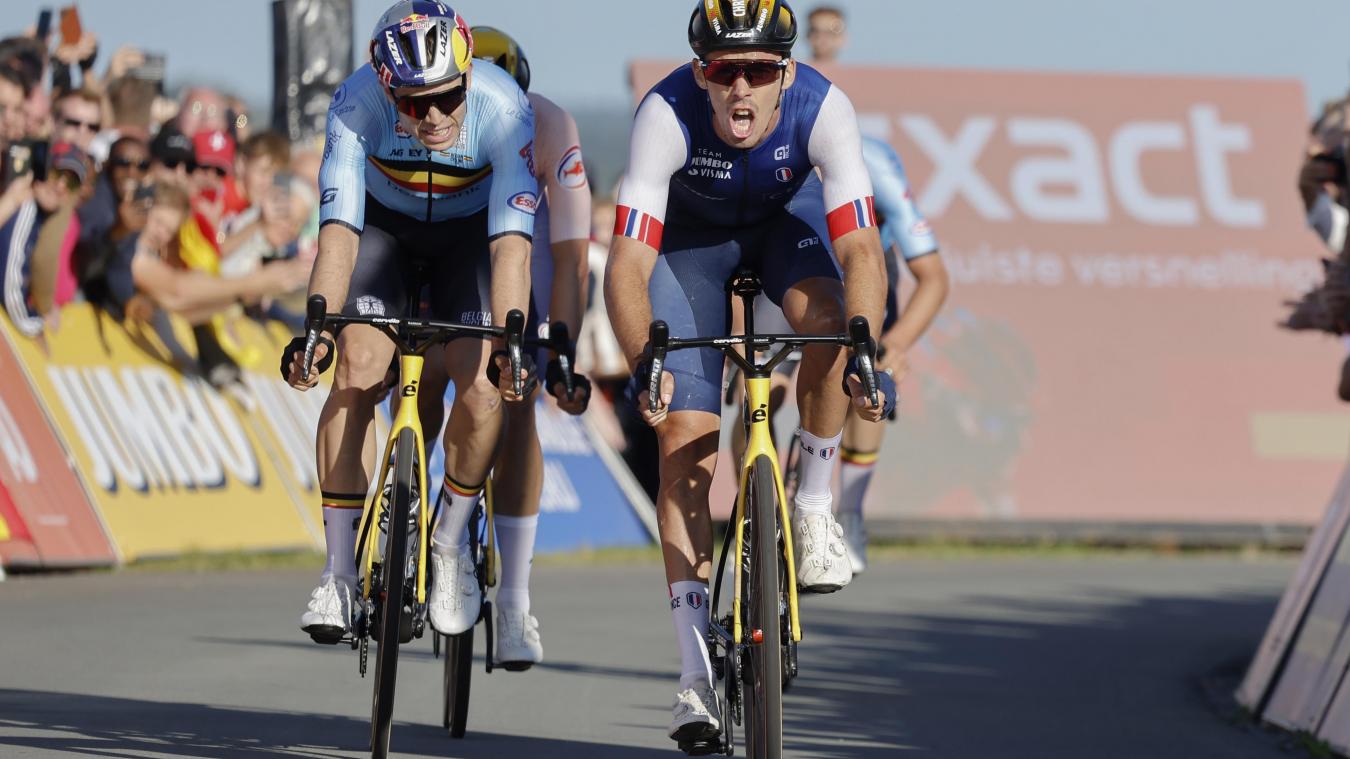 <p>EM-Silber: Wout Van Aert (links) wurde hinter dem Franzosen Christophe Laporte Zweiter im Straßenrennen der Elite.</p>