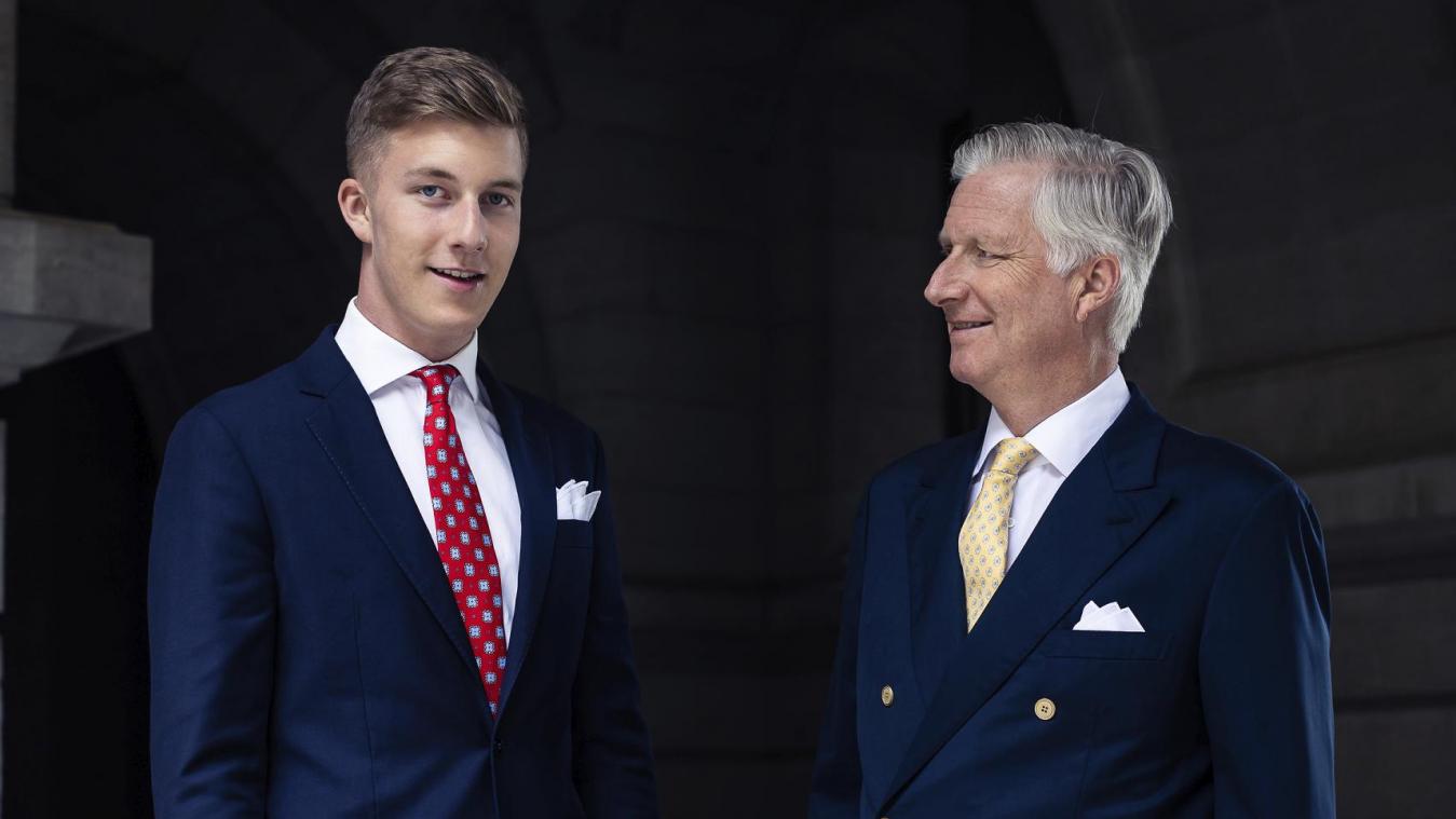 <p>Prinz Emmanuel und König Philippe</p>