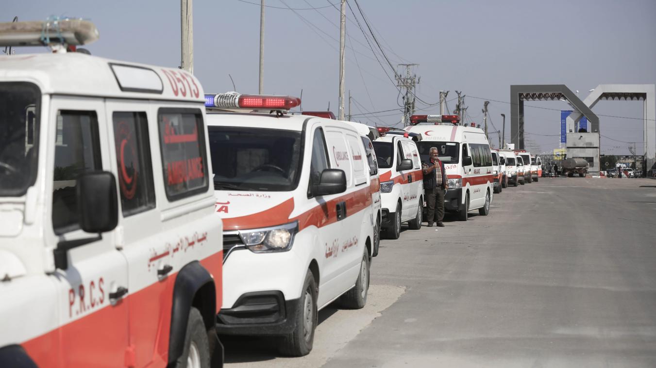 <p>Krankenwagen im Gazastreifen.</p>