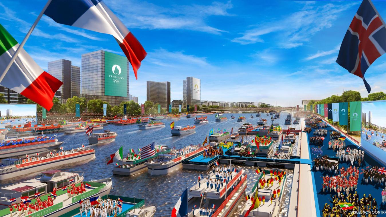 <p>So könnte es aussehen, wenn die Olympischen Spiele 2024 in Paris auf der Seine eröffnet werden.</p>