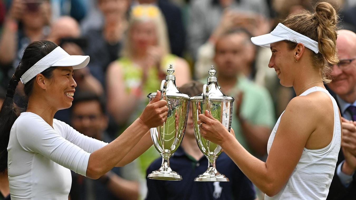 <p>Wie schon 2021 (hier bei ihrem Wimbledon-Triumph) bilden Su-Wei Hsieh und Elise Mertens (rechts) ein Doppel.</p>