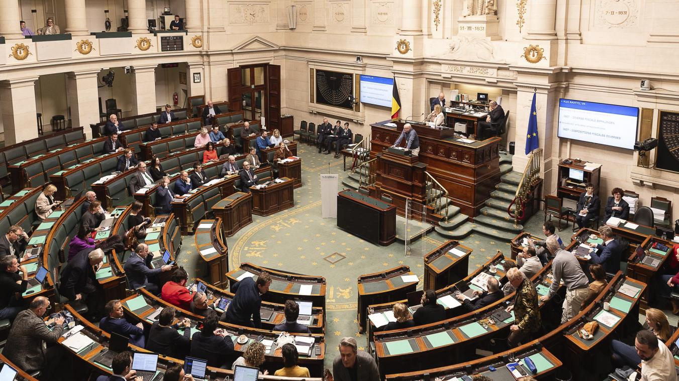 <p>Blick in die Abgeordnetenkammer in Brüssel</p>