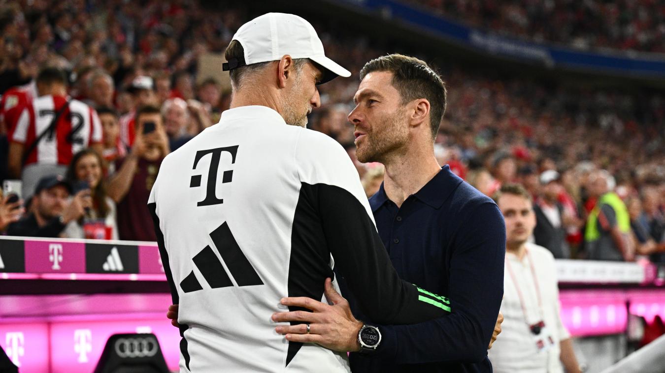 <p>Vor dem Spitzenspiel der Fußball-Bundesliga hat Bayern Münchens Trainer Thomas Tuchel(links)seinen Leverkusener Kollegen Xabi Alonso (rechts) für dessen Arbeit sehr gelobt.</p>