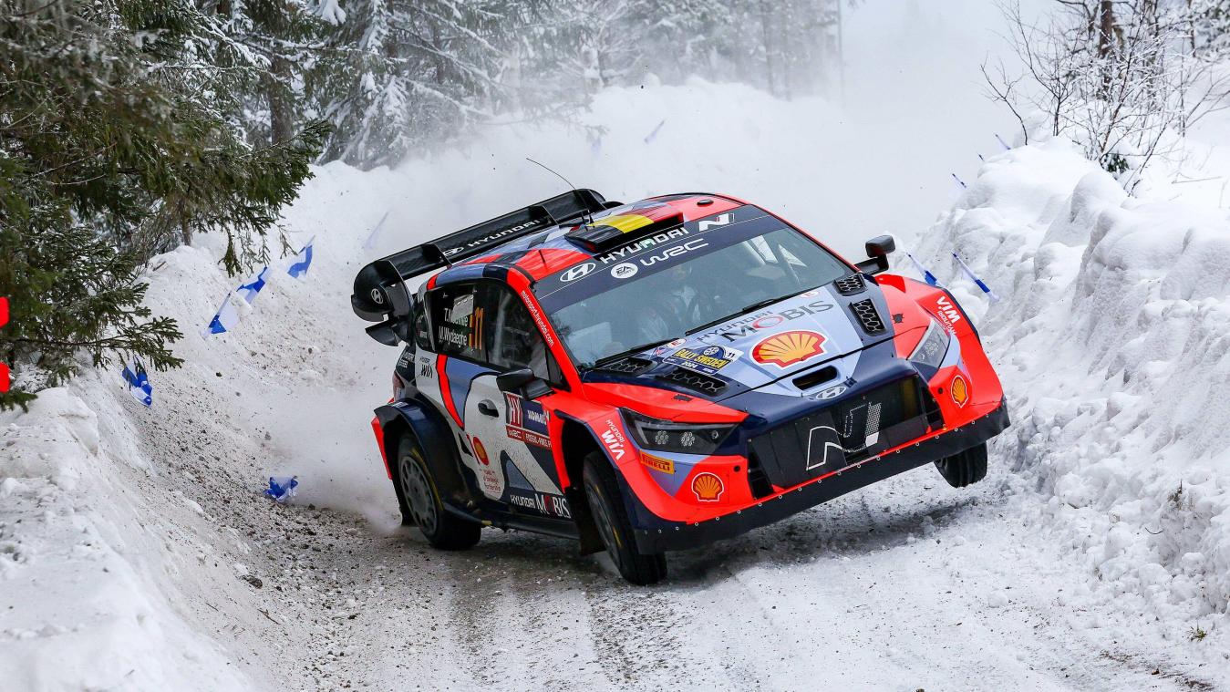 <p>Rutschige Angelegenheit: Thierry Neuville liegt bei der Schweden-Rallye auf Platz fünf.</p>