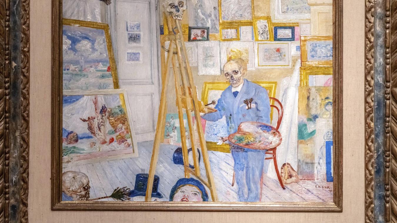 <p>Eine Art Selbstporträt: James Ensor, „Der Skelettmaler“, hier zu sehen im Museum der Schönen Künste in Antwerpen.</p>