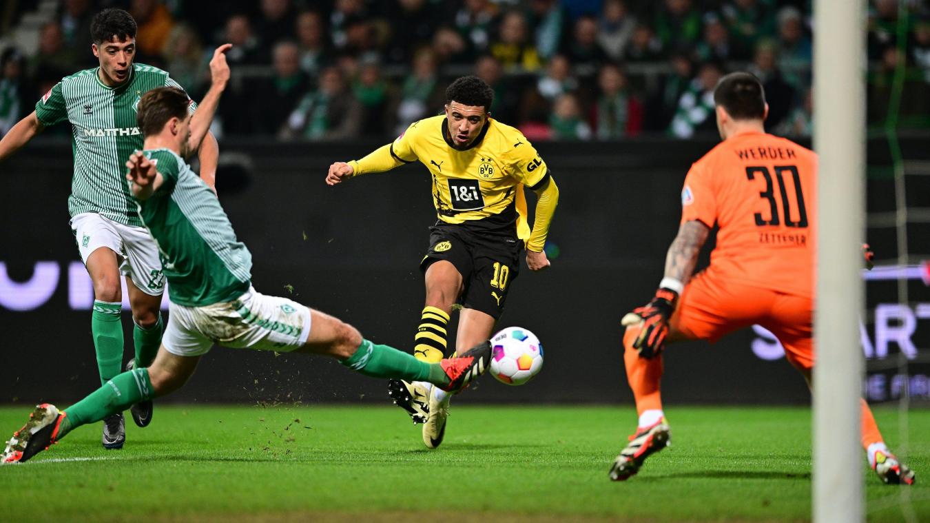 <p>Jadon Sancho erzielt nach seiner Rückkehr aus England seinen ersten Treffer für die Borussia.</p>