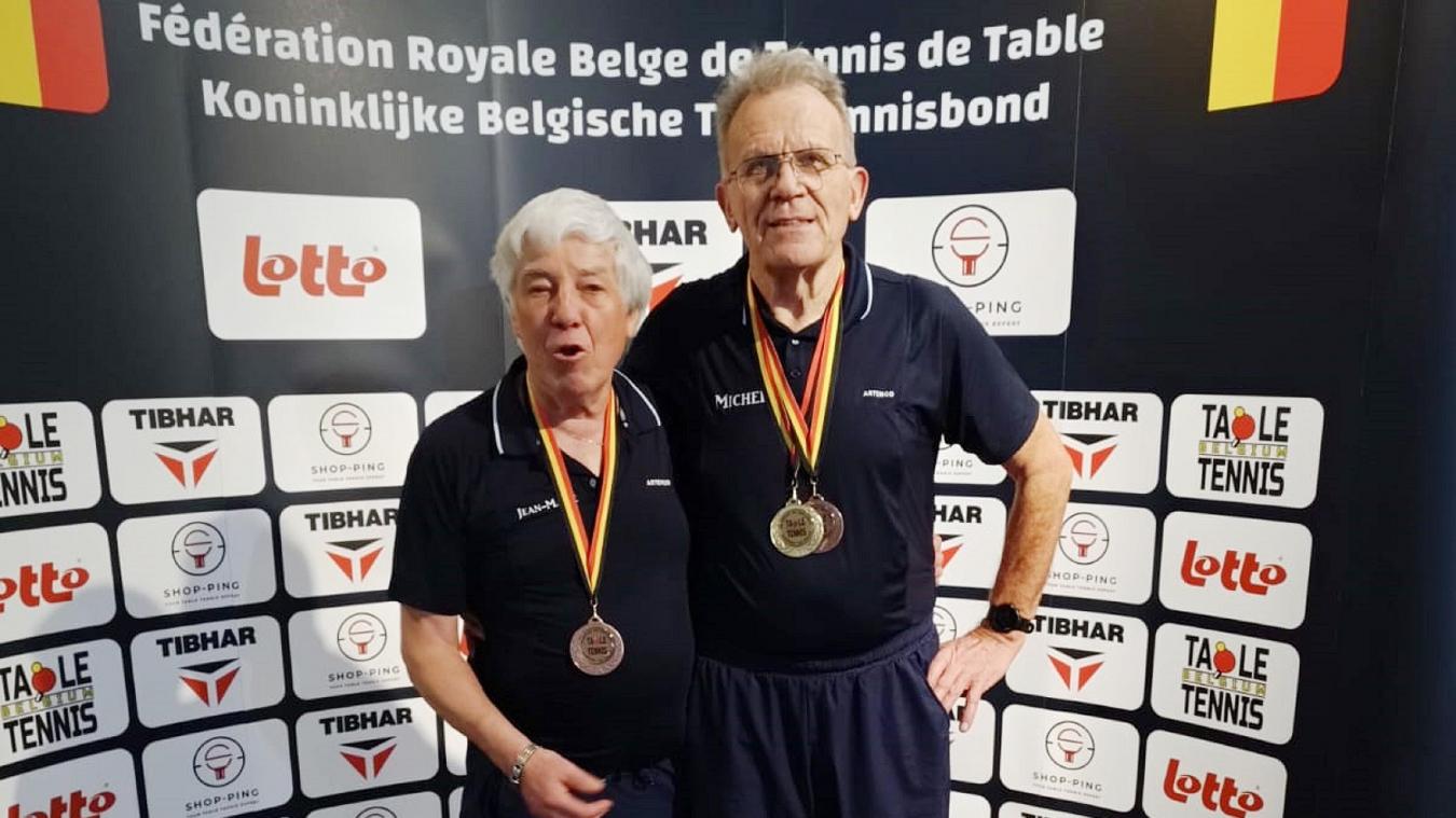 <p>Starke Leistung: Die beiden Elsenborner Trainer Jean-Marie Gobert und Michel Detrigne belegen bei den belgischen Veteranen-Meisterschaften im Doppel 70+ den dritten Platz.</p>
