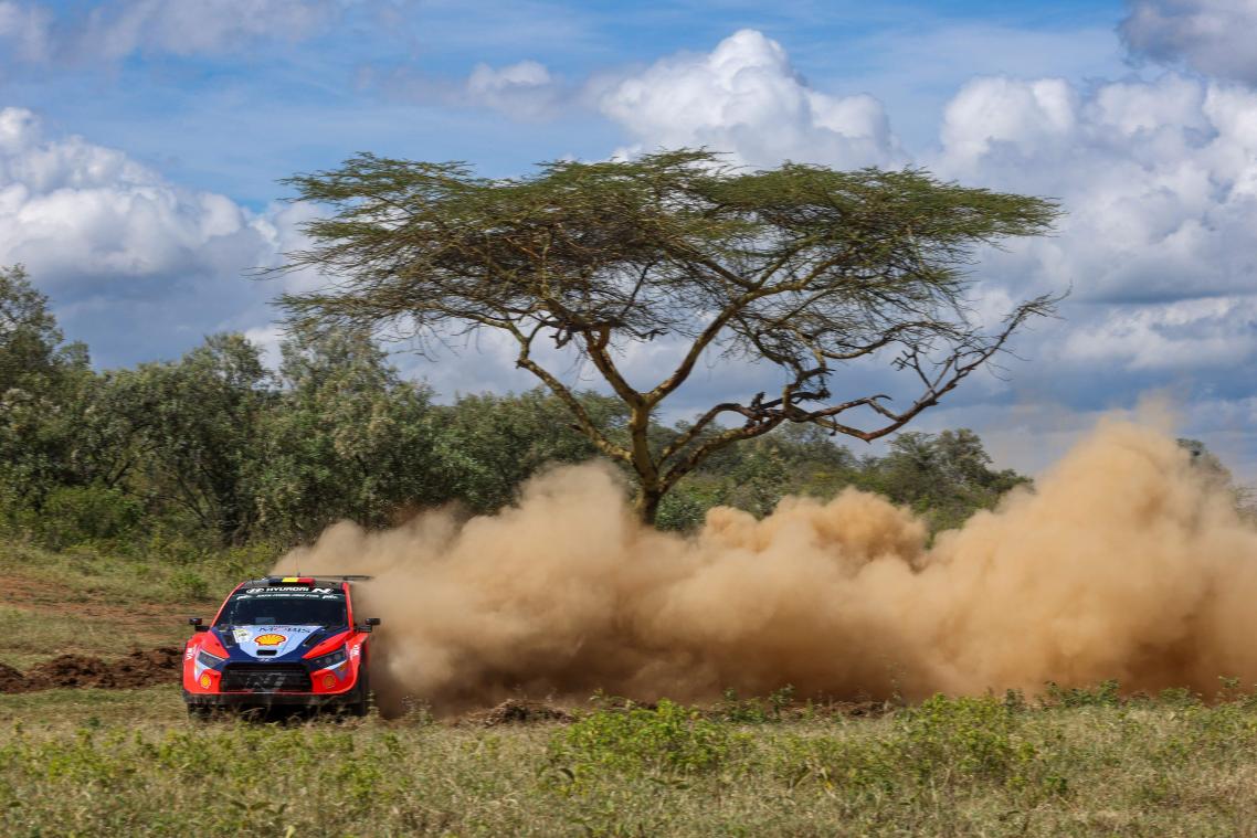 <p>Thierry Neuville ist erster Spitzenreiter der Safari-Rallye 2024.</p>