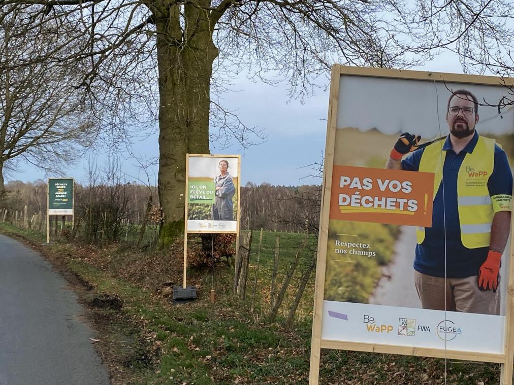 <p>Diese Schilder sind Teil einer Kampagne, mit der die Gemeinde Weismes gegen das wilde Entsorgen von Müll in der freien Natur vorgehen möchte.</p>