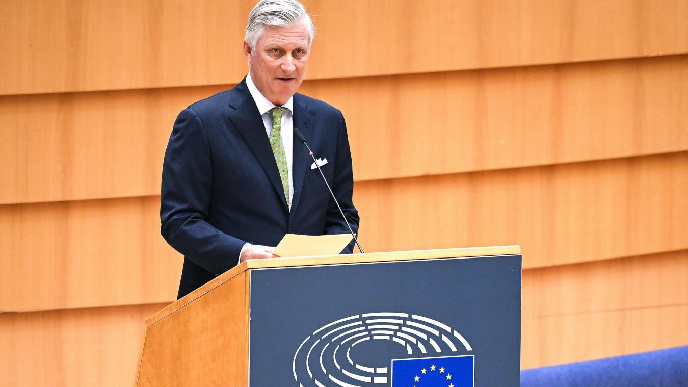 <p>König Philippe bei seiner Ansprache im EU-Parlament</p>