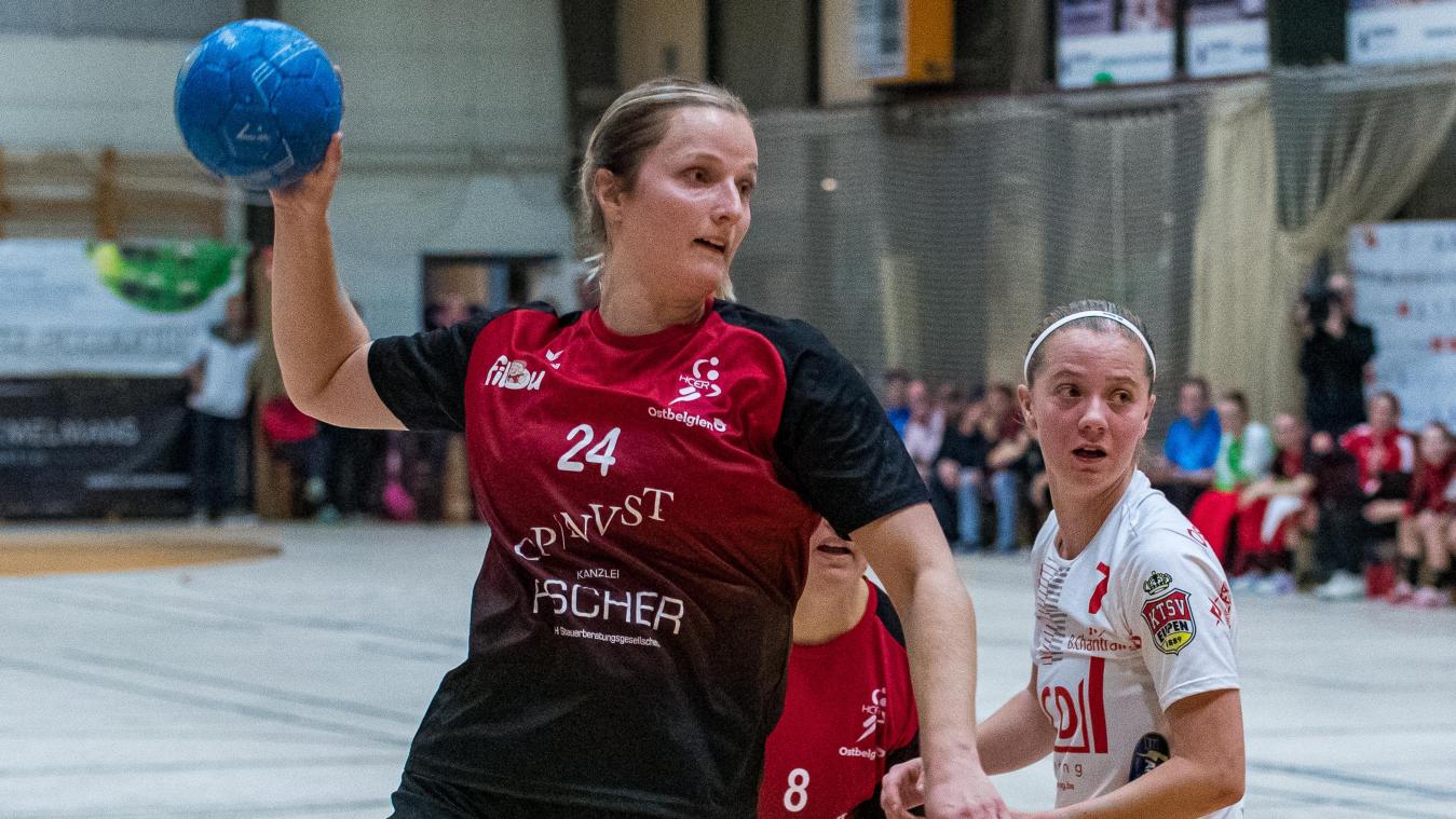 <p>Eynatten-Raeren (Dina Josten in Aktion) entschied das Topduell mit Bilzen für sich.</p>