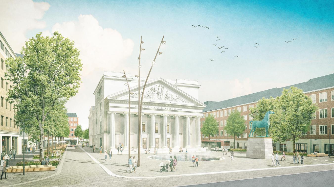 <p>Der Theaterplatz soll nach intensiver Umgestalung zu einem Ort der Begegnung werden.</p>