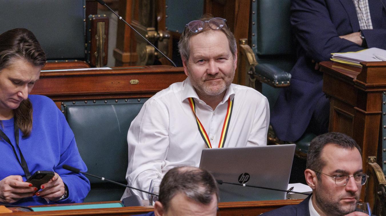 <p>Luc Frank im Kammerplenum während der Debatte über die Regierungserklärung</p>