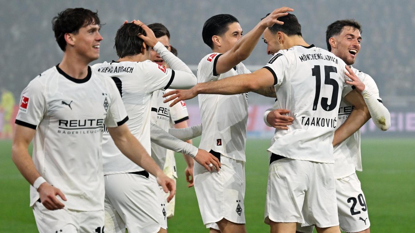 <p>Gladbach jubelt im Derby.</p>