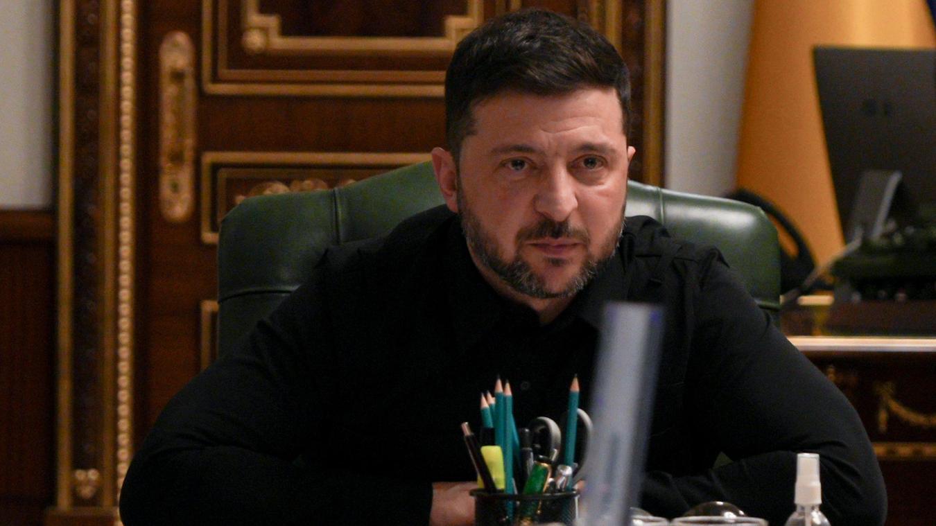 <p>Wolodymyr Selenskyj, Präsident der Ukraine, spricht während einer Pressekonferenz.</p>