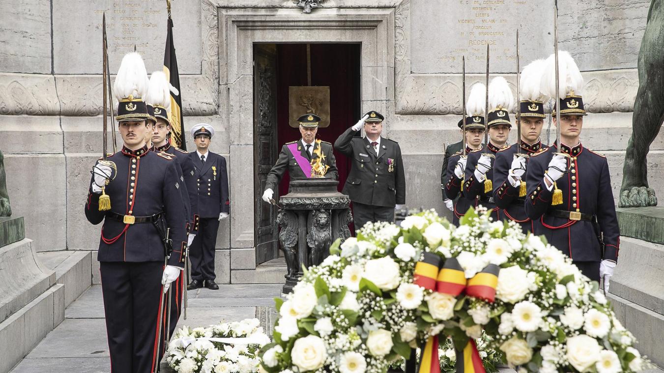 <p>König Philippe am Grab des Unbekannten Soldaten</p>