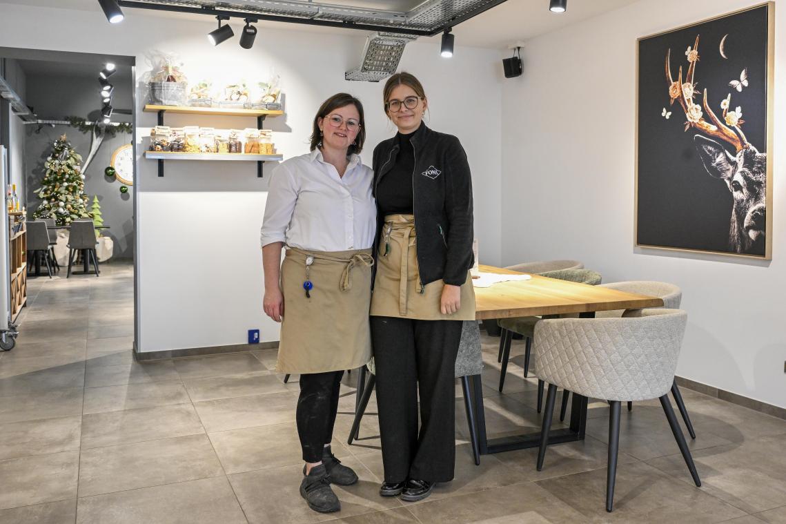 <p>Milena Fonk (r.) kümmert sich um die belgischen Filialen des Familienbetriebs. Catherine Wey (l.) leitet die Filiale in der Eupener Unterstadt.</p>