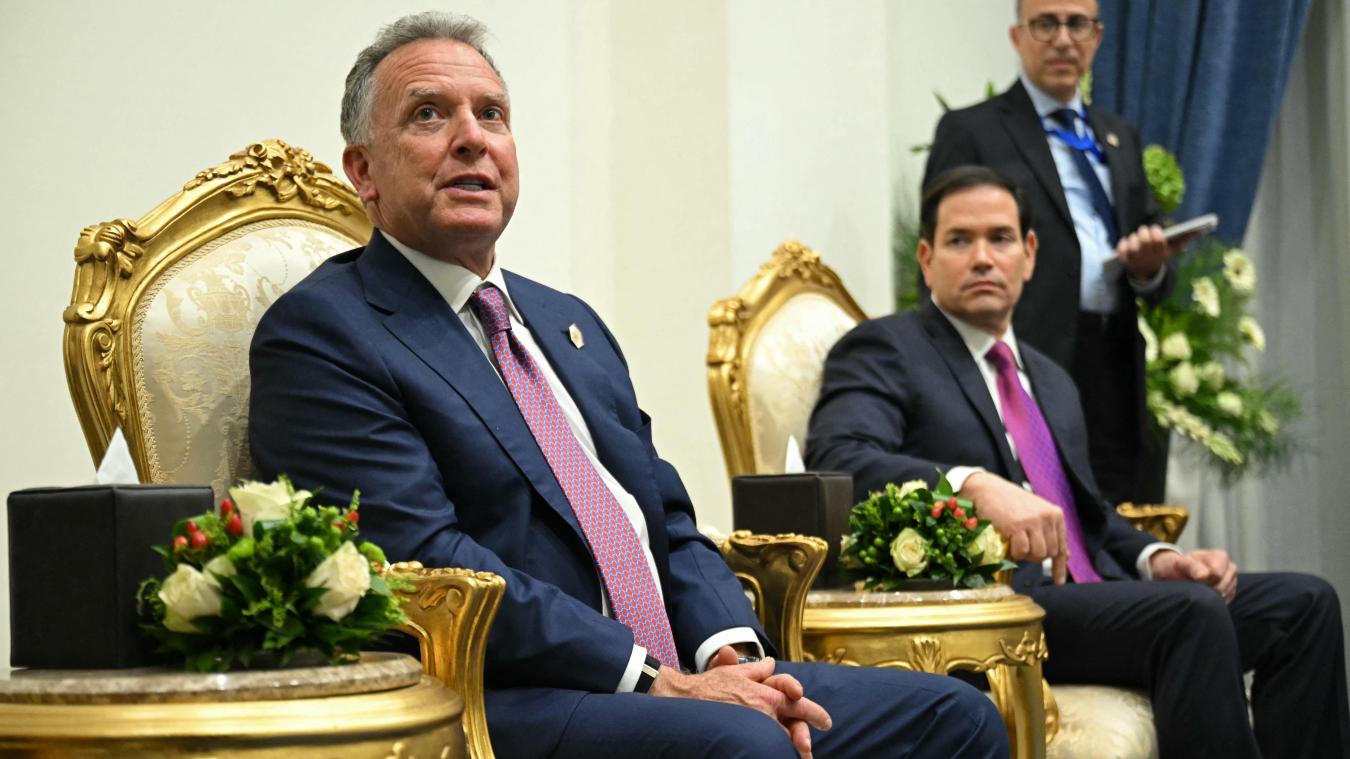 <p>Steve Witkoff (links) bei einem Meeting im Weißen Haus in Washington.</p>