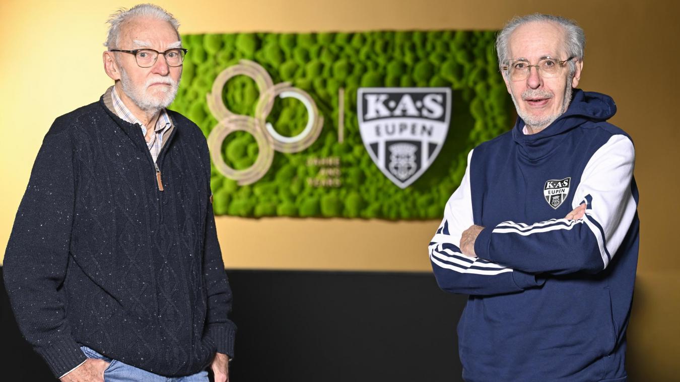 <p>Seit über 60 Jahren in verschiedenen Bereichen für die AS Eupen aktiv: Joseph Radermacher (l.) und Joseph Falkenberg.</p>