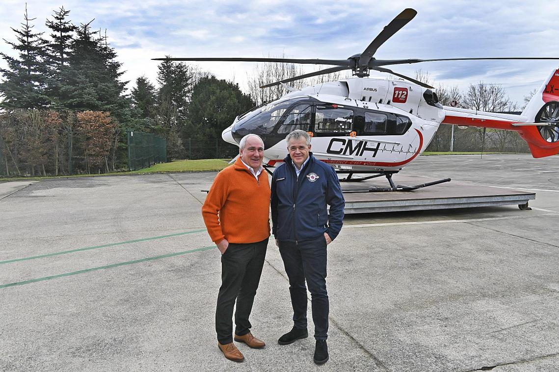 <p>CMH-Präsident Philippe Miermans (links) und Didier Dandrifosse (COO bei Luxembourg Air Services/LAS) besiegelten am Dienstag die strategische Partnerschaft zwischen beiden in der Luftrettung tätigen Unternehmen.</p>
