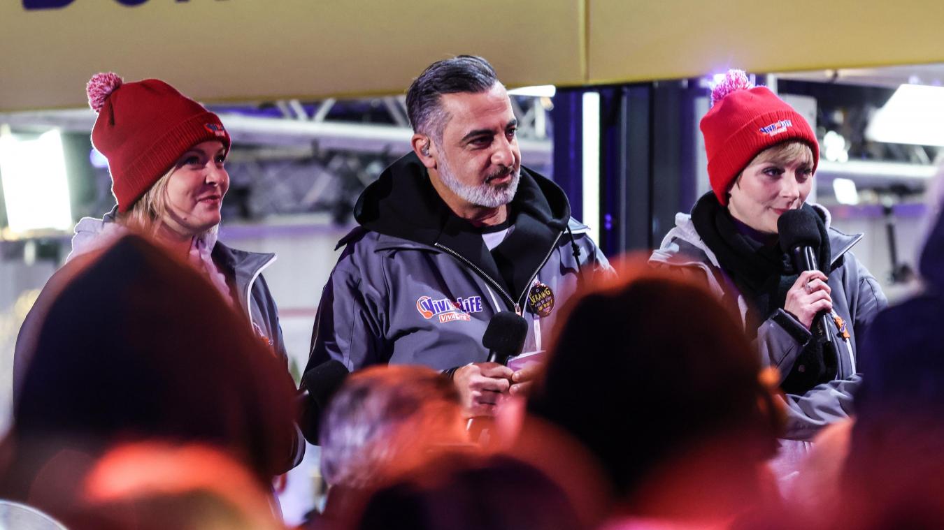 <p>Ophelie Fontana (l), Walid und Fanny Jeandrain bei der Eröffnung der 13. Ausgabe von „Viva for Life“</p>